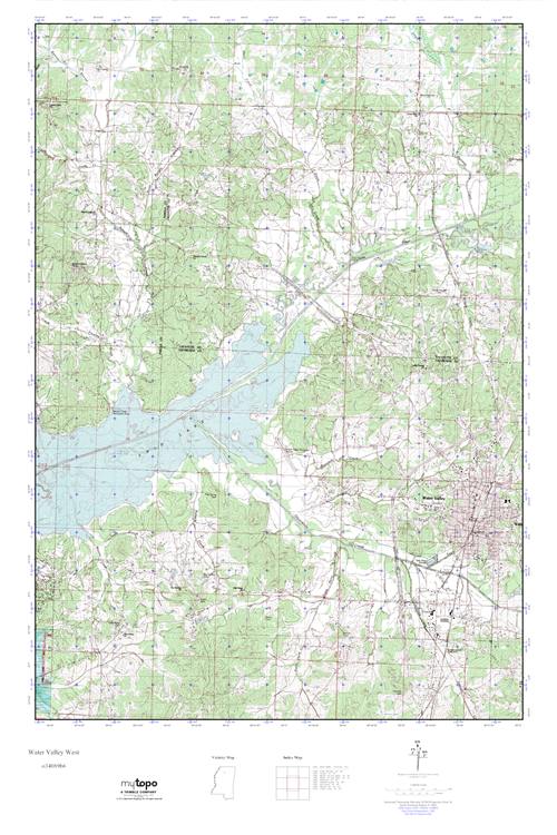MyTopo Water Valley West, Mississippi USGS Quad Topo Map