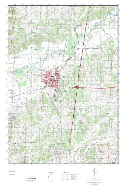 MyTopo Batesville, Mississippi USGS Quad Topo Map