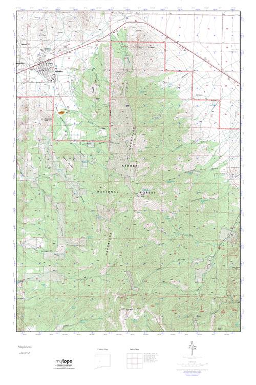 MyTopo Magdalena, New Mexico USGS Quad Topo Map