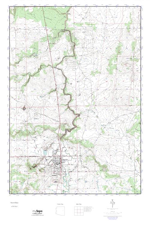 MyTopo Snowflake, Arizona USGS Quad Topo Map