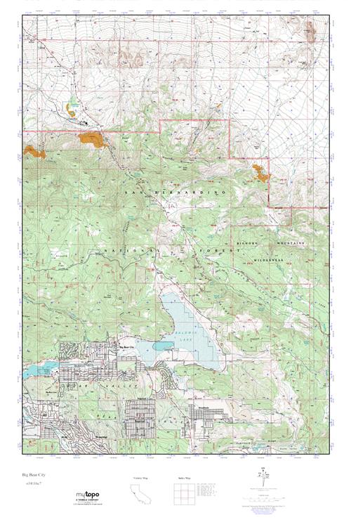 MyTopo Big Bear City, California USGS Quad Topo Map