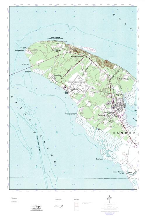MyTopo Manteo, North Carolina USGS Quad Topo Map