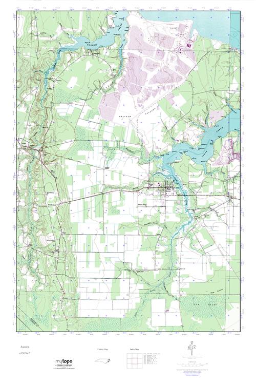 MyTopo Aurora, North Carolina USGS Quad Topo Map