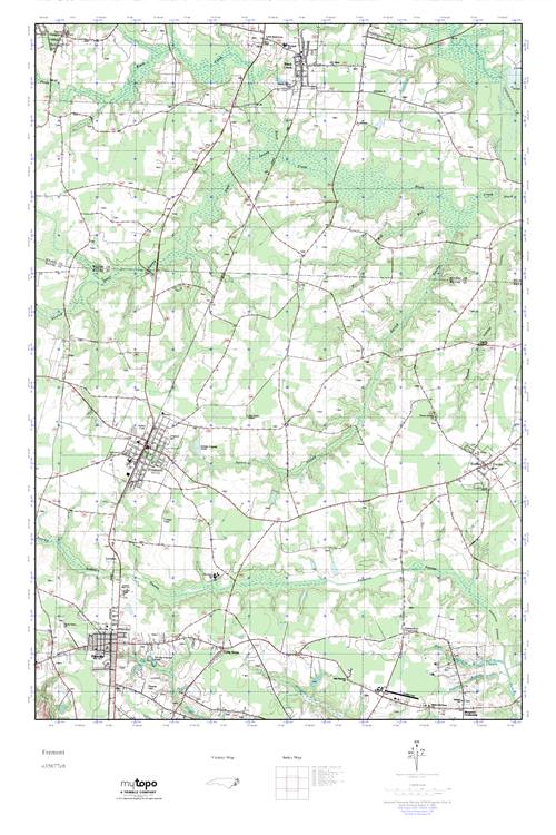 MyTopo Fremont, North Carolina USGS Quad Topo Map