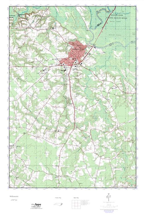 MyTopo Williamston, North Carolina USGS Quad Topo Map