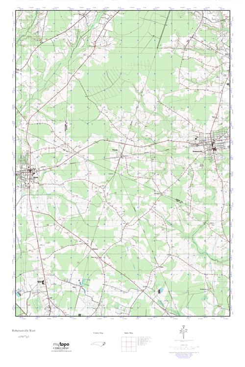 MyTopo Robersonville West, North Carolina USGS Quad Topo Map