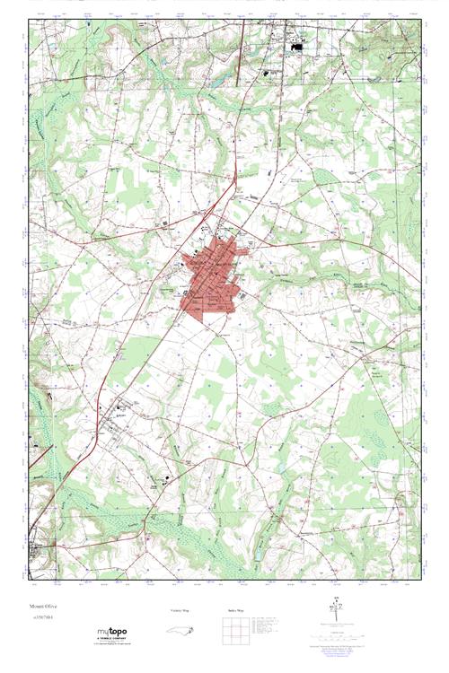 MyTopo Mount Olive, North Carolina USGS Quad Topo Map