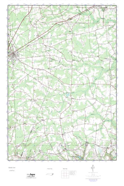 MyTopo Kenly East, North Carolina USGS Quad Topo Map