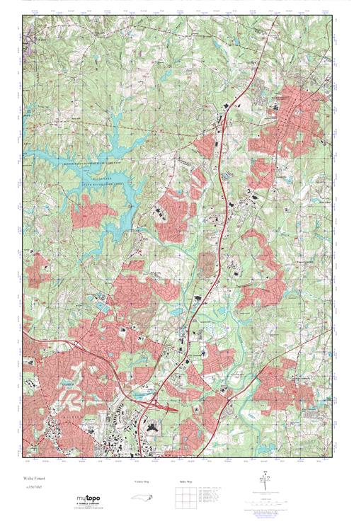 MyTopo Wake Forest, North Carolina USGS Quad Topo Map