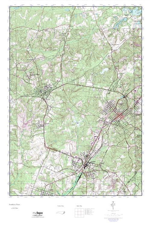 MyTopo Southern Pines, North Carolina USGS Quad Topo Map