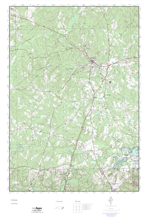 MyTopo Carthage, North Carolina USGS Quad Topo Map