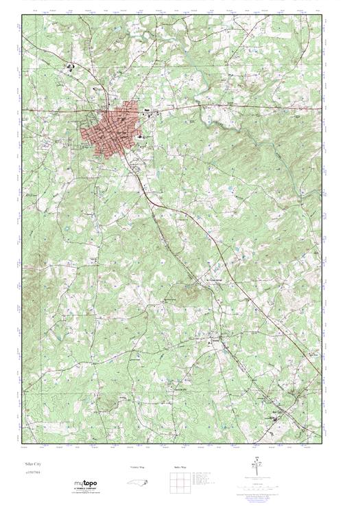 MyTopo Siler City, North Carolina USGS Quad Topo Map