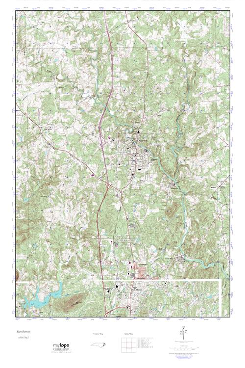 MyTopo Randleman, North Carolina USGS Quad Topo Map