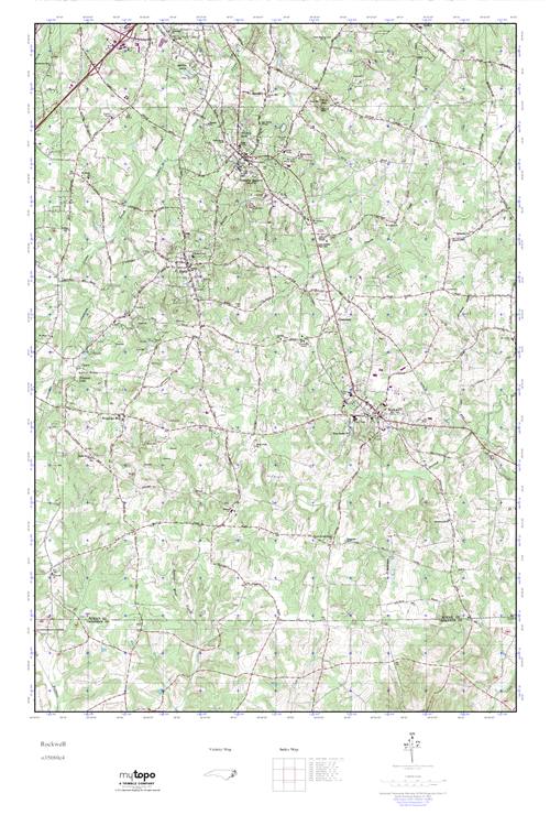 MyTopo Rockwell, North Carolina USGS Quad Topo Map