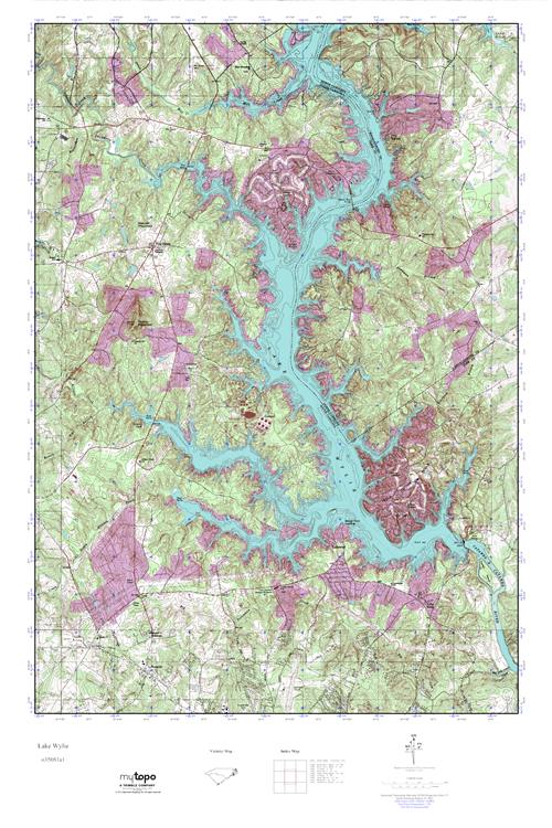 MyTopo Lake Wylie, South Carolina USGS Quad Topo Map