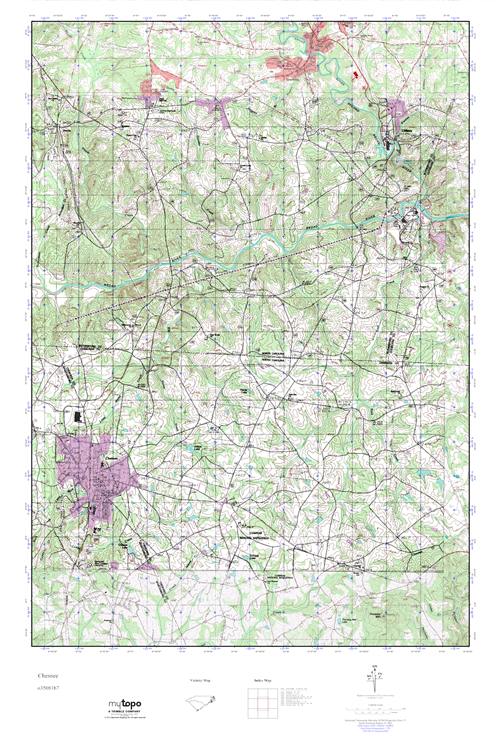 MyTopo Chesnee, South Carolina USGS Quad Topo Map