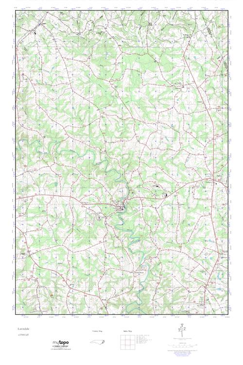 MyTopo Lawndale, North Carolina USGS Quad Topo Map