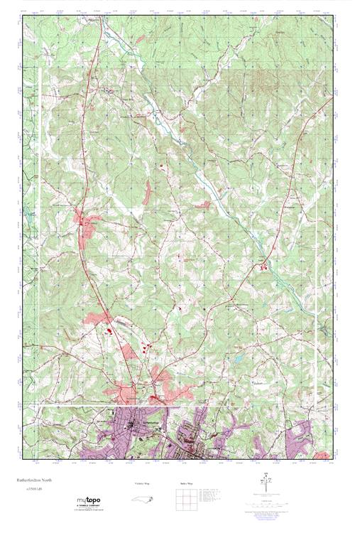 MyTopo Rutherfordton North, North Carolina USGS Quad Topo Map