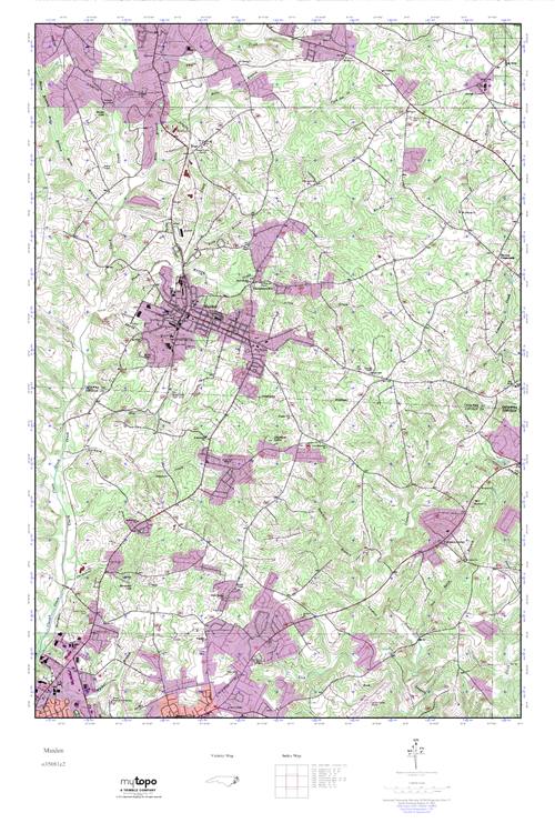 MyTopo Maiden, North Carolina USGS Quad Topo Map