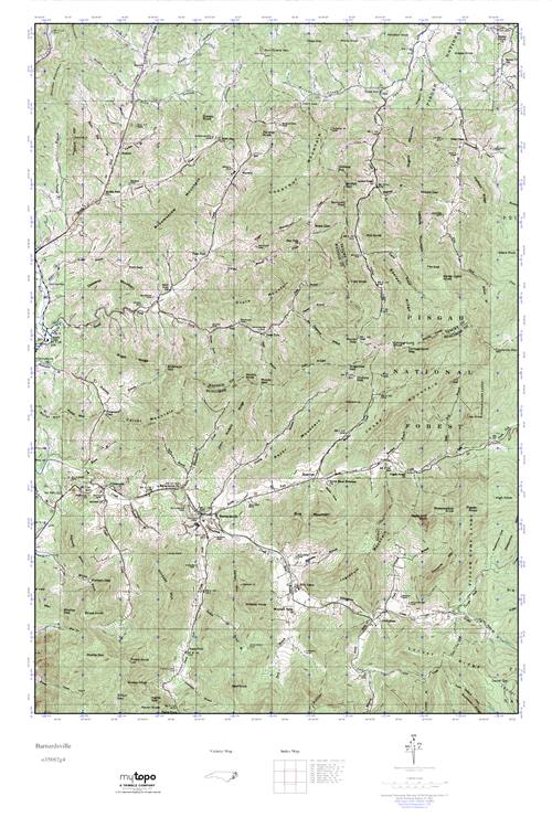 MyTopo Barnardsville, North Carolina USGS Quad Topo Map