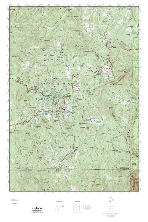 MyTopo Highlands, North Carolina USGS Quad Topo Map