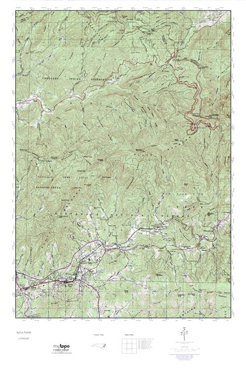 MyTopo Sylva North, North Carolina USGS Quad Topo Map
