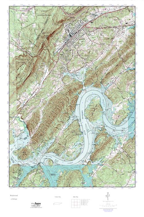 MyTopo Rockwood, Tennessee USGS Quad Topo Map