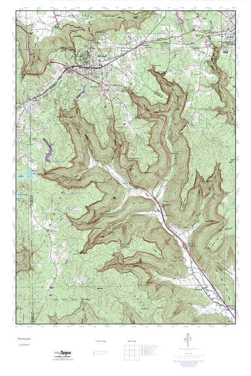 MyTopo Monteagle, Tennessee USGS Quad Topo Map
