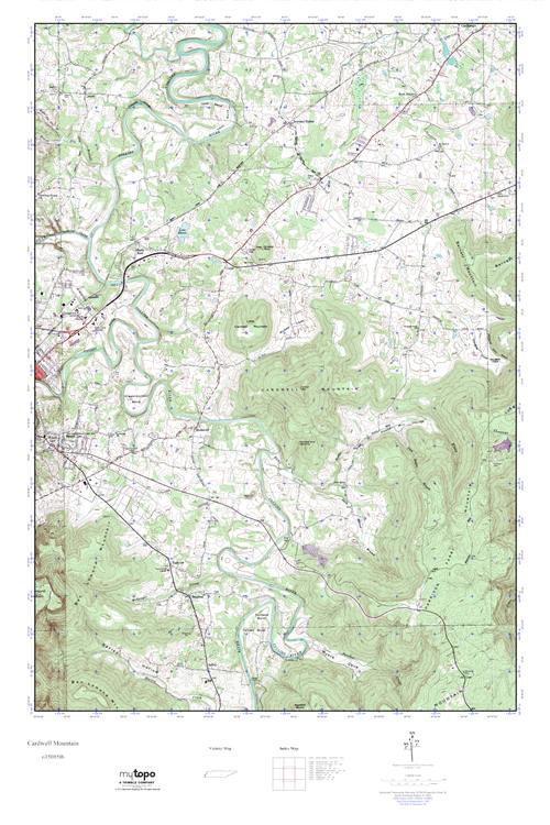 MyTopo Cardwell Mountain, Tennessee USGS Quad Topo Map