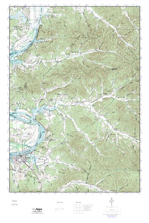 MyTopo Clifton, Tennessee USGS Quad Topo Map