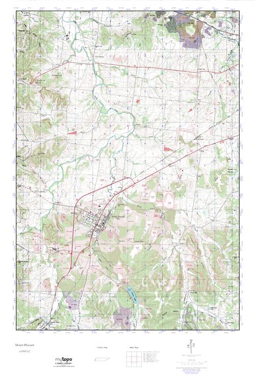 MyTopo Mount Pleasant, Tennessee USGS Quad Topo Map