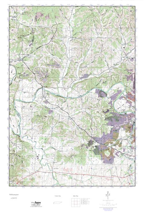 MyTopo Williamsport, Tennessee USGS Quad Topo Map