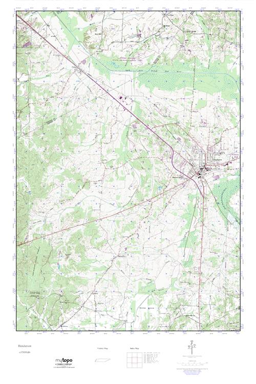 MyTopo Henderson, Tennessee USGS Quad Topo Map