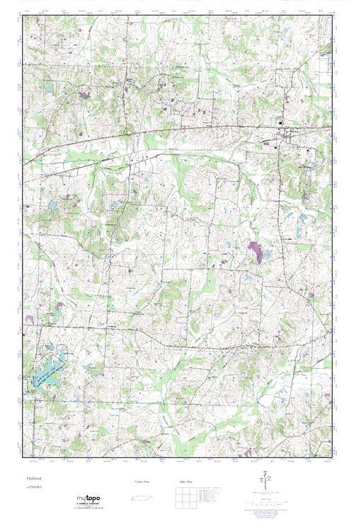 MyTopo Oakland, Tennessee USGS Quad Topo Map