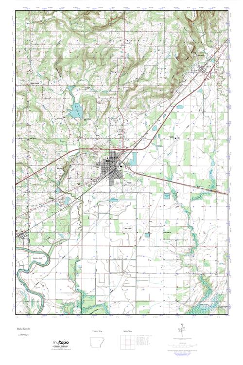 MyTopo Bald Knob, Arkansas USGS Quad Topo Map