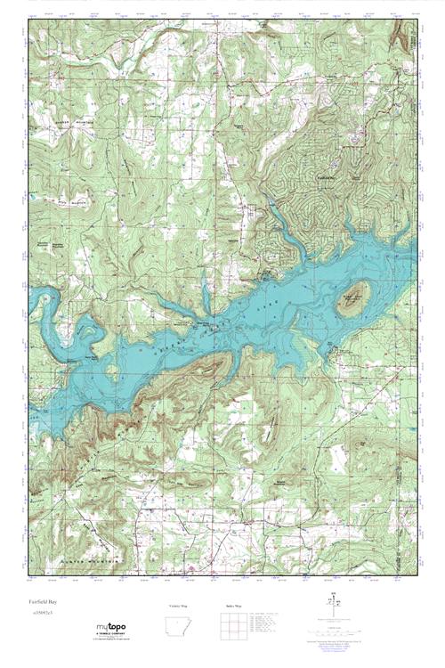 MyTopo Fairfield Bay, Arkansas USGS Quad Topo Map