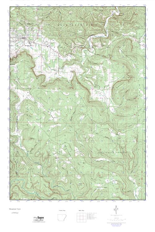 MyTopo Mountain View, Arkansas USGS Quad Topo Map