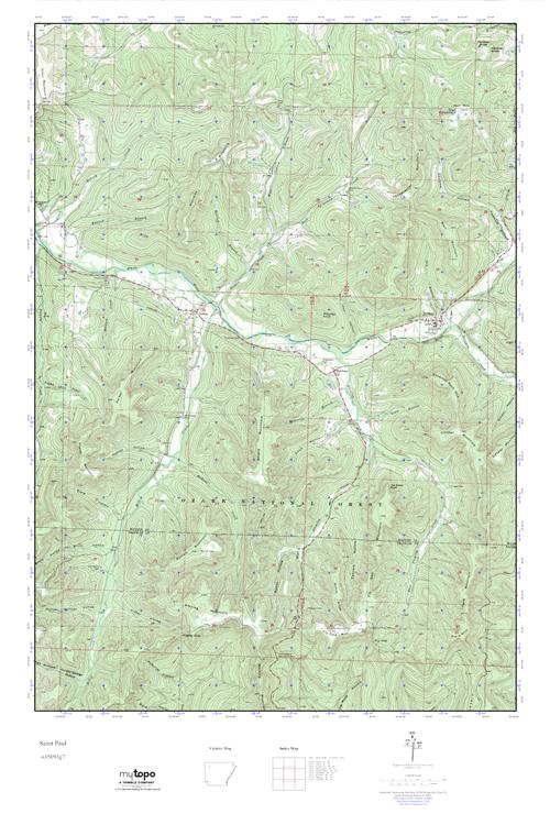 MyTopo Saint Paul, Arkansas USGS Quad Topo Map