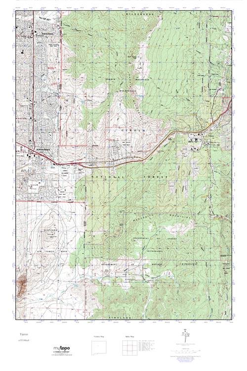 MyTopo Tijeras, New Mexico USGS Quad Topo Map