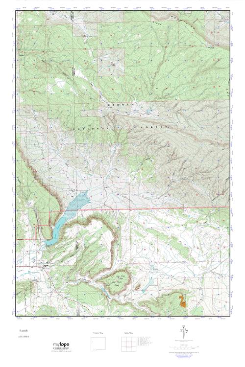 MyTopo Ramah, New Mexico USGS Quad Topo Map