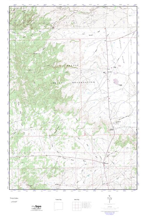 MyTopo Twin Lakes, New Mexico USGS Quad Topo Map