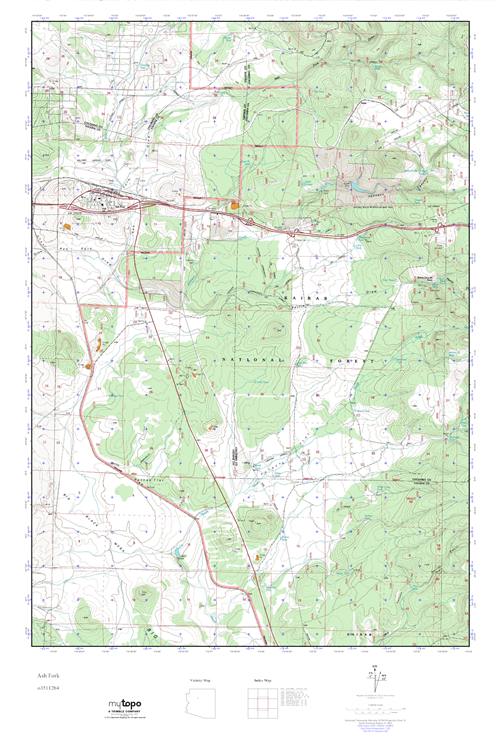 MyTopo Ash Fork, Arizona USGS Quad Topo Map