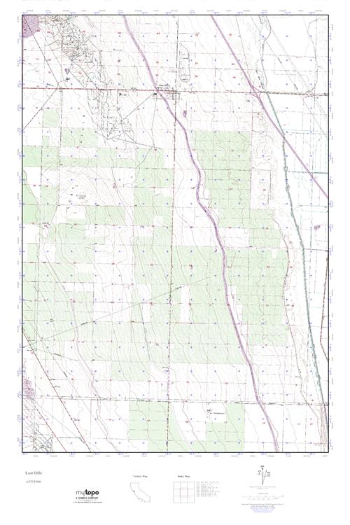 MyTopo Lost Hills, California USGS Quad Topo Map