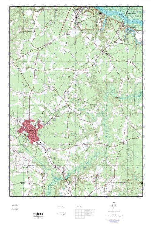 MyTopo Ahoskie, North Carolina USGS Quad Topo Map