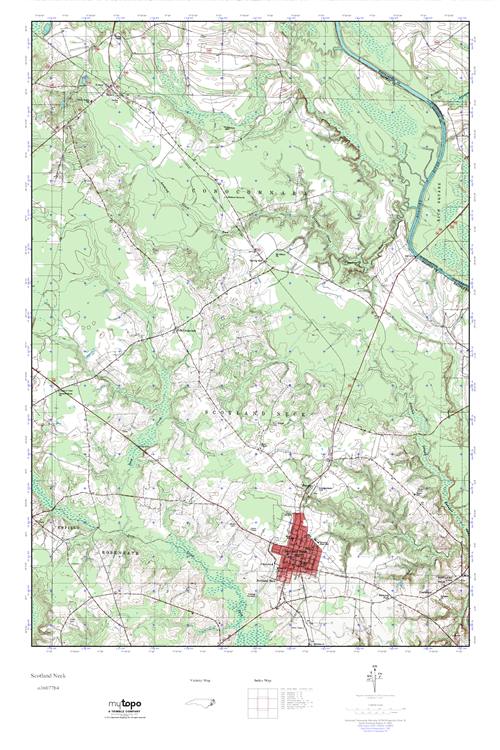 MyTopo Scotland Neck, North Carolina USGS Quad Topo Map