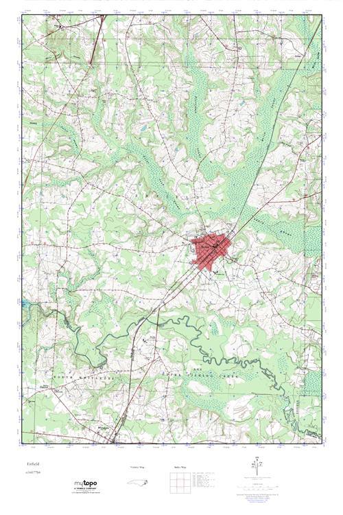 MyTopo Enfield, North Carolina USGS Quad Topo Map