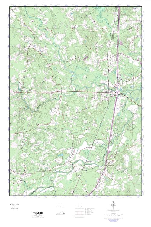 MyTopo Stony Creek, Virginia USGS Quad Topo Map