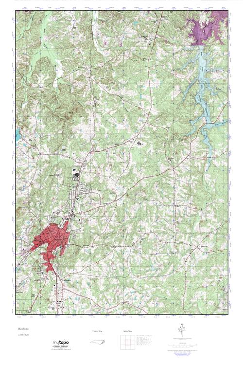 MyTopo Roxboro, North Carolina USGS Quad Topo Map