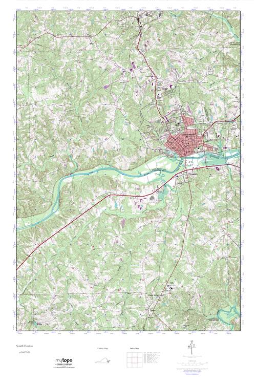 MyTopo South Boston, Virginia USGS Quad Topo Map