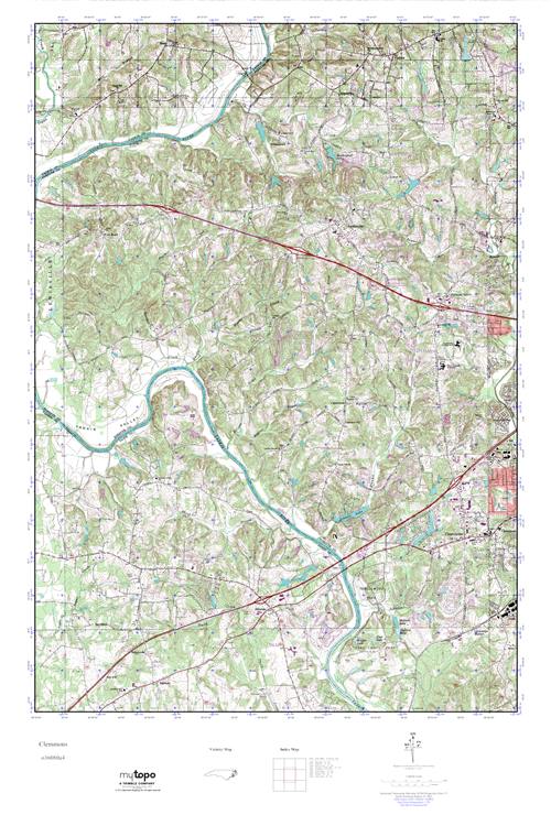 MyTopo Clemmons, North Carolina USGS Quad Topo Map